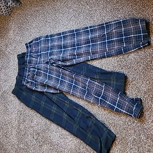 Lot of 2 Small Mens flannel plaid pajama bottoms